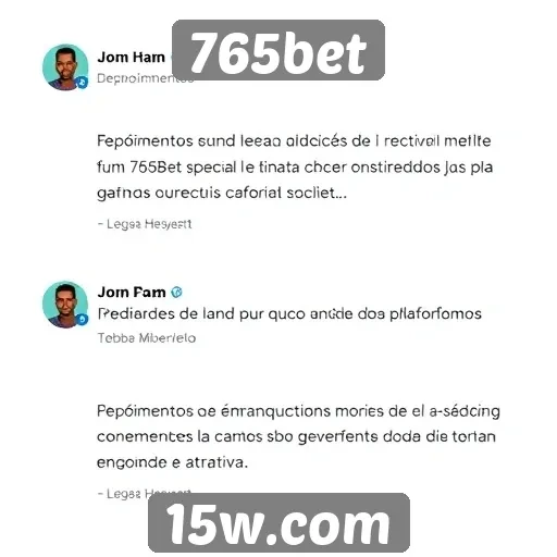 Depoimentos de usuários sobre a experiência no 765bet